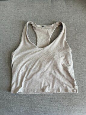 Vuori Halo Performance Crop 2.0 - Ecru Heather - Large
